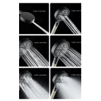 KUSTAR PureFlow Filtreli Duş Başlığı | 6 Adet Yedek Filtre | Kireç Önleyici | Su Arıtıcı | 6 Fonksiyonlu