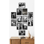 Tooall Çerçevesiz Çerçeve Görünümlü Atatürk Fotoğrafları, 12 Parça Mdf Tablo Seti, Çoklu Baskı Seti