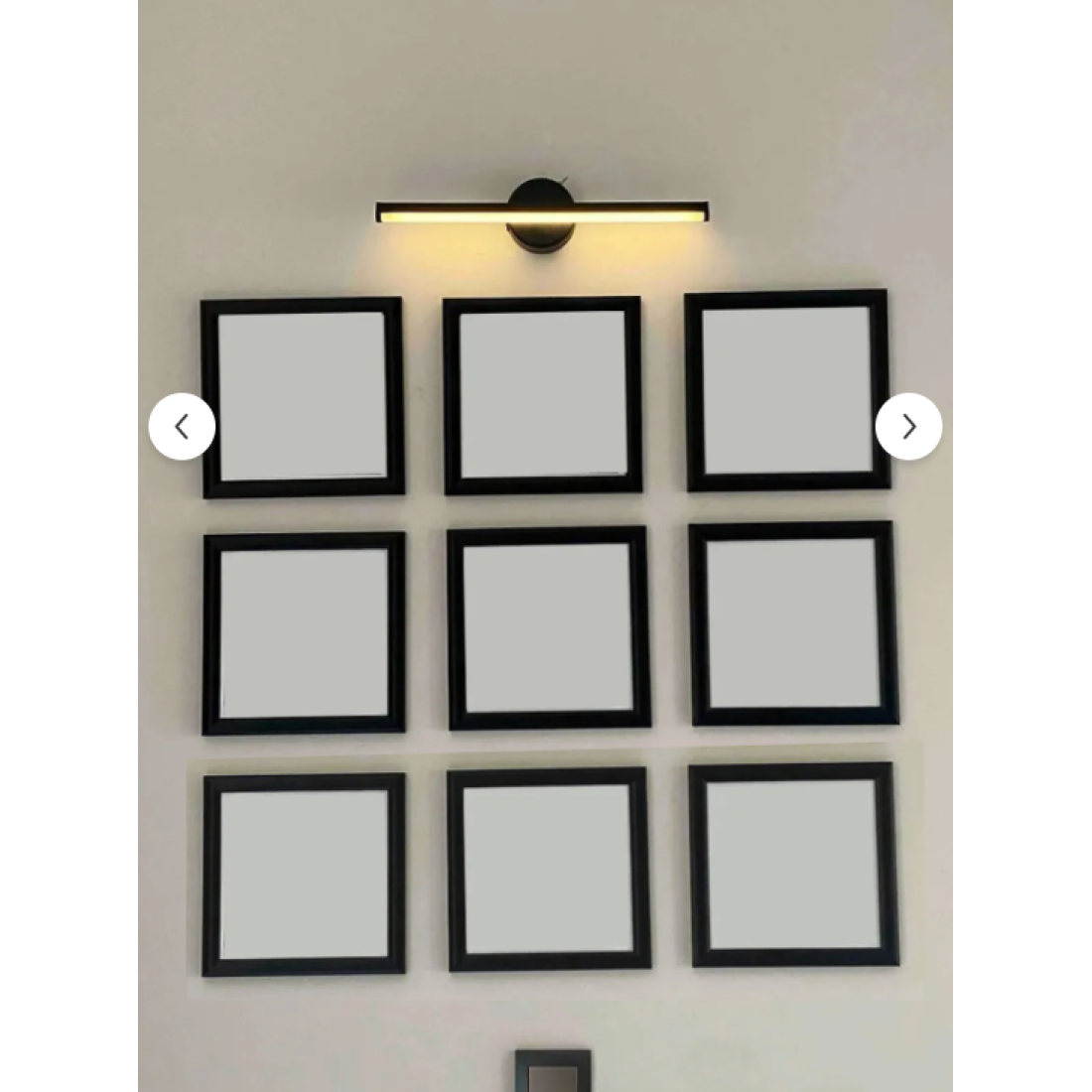 Wooden Factory 9 Adet Siyah Çerçeve Seti – 20x20 Cm (Dış Ölçü) Kare Duvar Dekoru Ve Ayaklı Fotoğraf Çerçevesi