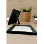 Wooden Factory 9 Adet Siyah Çerçeve Seti – 20x20 Cm (Dış Ölçü) Kare Duvar Dekoru Ve Ayaklı Fotoğraf Çerçevesi