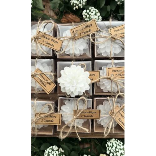 20 Adet Kraft Kutu İçinde Lotus Mum, Düğün, Nişan, Söz, Kına, Doğum Günü