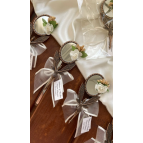 Gami Handmade Melek Ayna Beyaz Çiçekli Magnet Söz, Nişan, Düğün, Nikah, Mevlüt Hediyelik - 20 Adet