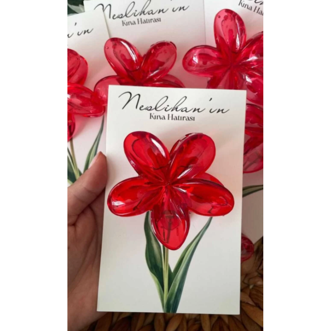 ByDeryaEvent Lotus Toka Kına Nişan Düğün Hediyelik 10 Adet Kişiye Özel