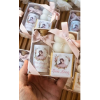 3DLuxeDekor Çikolata Mum Kolonya Hediyelik 10 ADET (Bebek, Söz, Nişan, Kına, Düğün, Mevlid) Pembe
