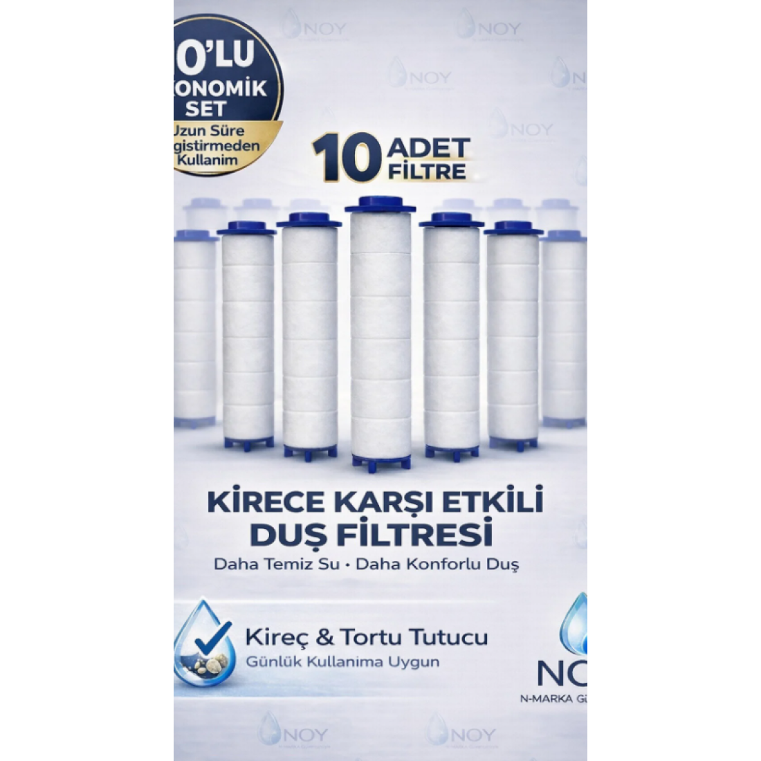 NOY Filtreli Duş Başlığı UYUMLU Yedek Filtresi Kireç Kir Pas Önleyici 10 Adet