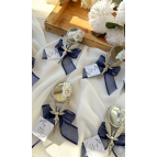 Gami Handmade Lacivert Kurdelalı Melek Ayna Magnet Söz, Nişan, Düğün, Nikah, Mevlüt Hediyelik - 20 Adet