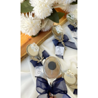 Gami Handmade Lacivert Kurdelalı Melek Ayna Magnet Söz, Nişan, Düğün, Nikah, Mevlüt Hediyelik - 20 Adet