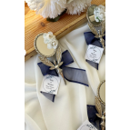 Gami Handmade Lacivert Kurdelalı Melek Ayna Magnet Söz, Nişan, Düğün, Nikah, Mevlüt Hediyelik - 20 Adet