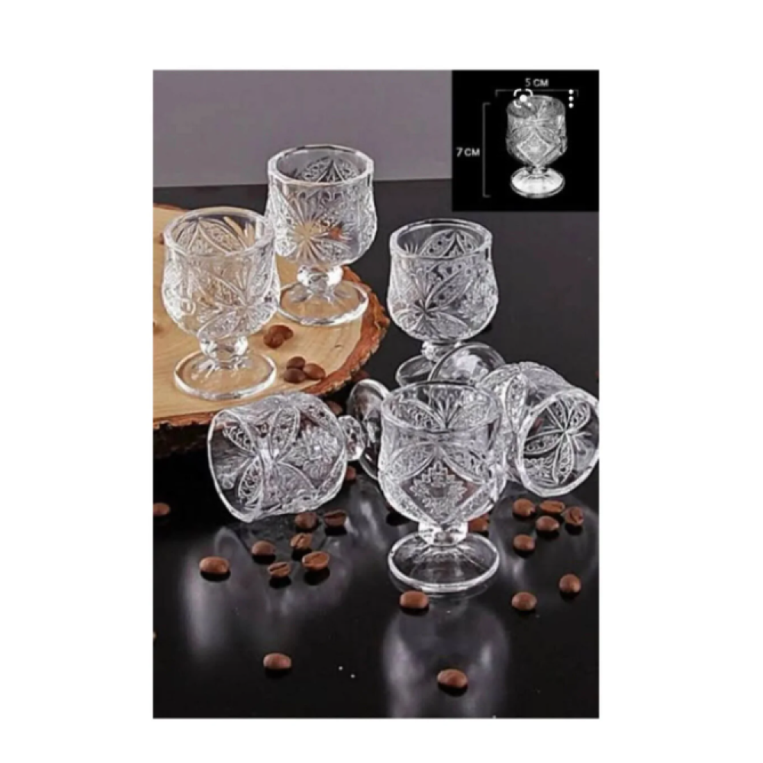 Enavm Kristal Kahve Yanı Bardağı 6lı Royaleks-r1720