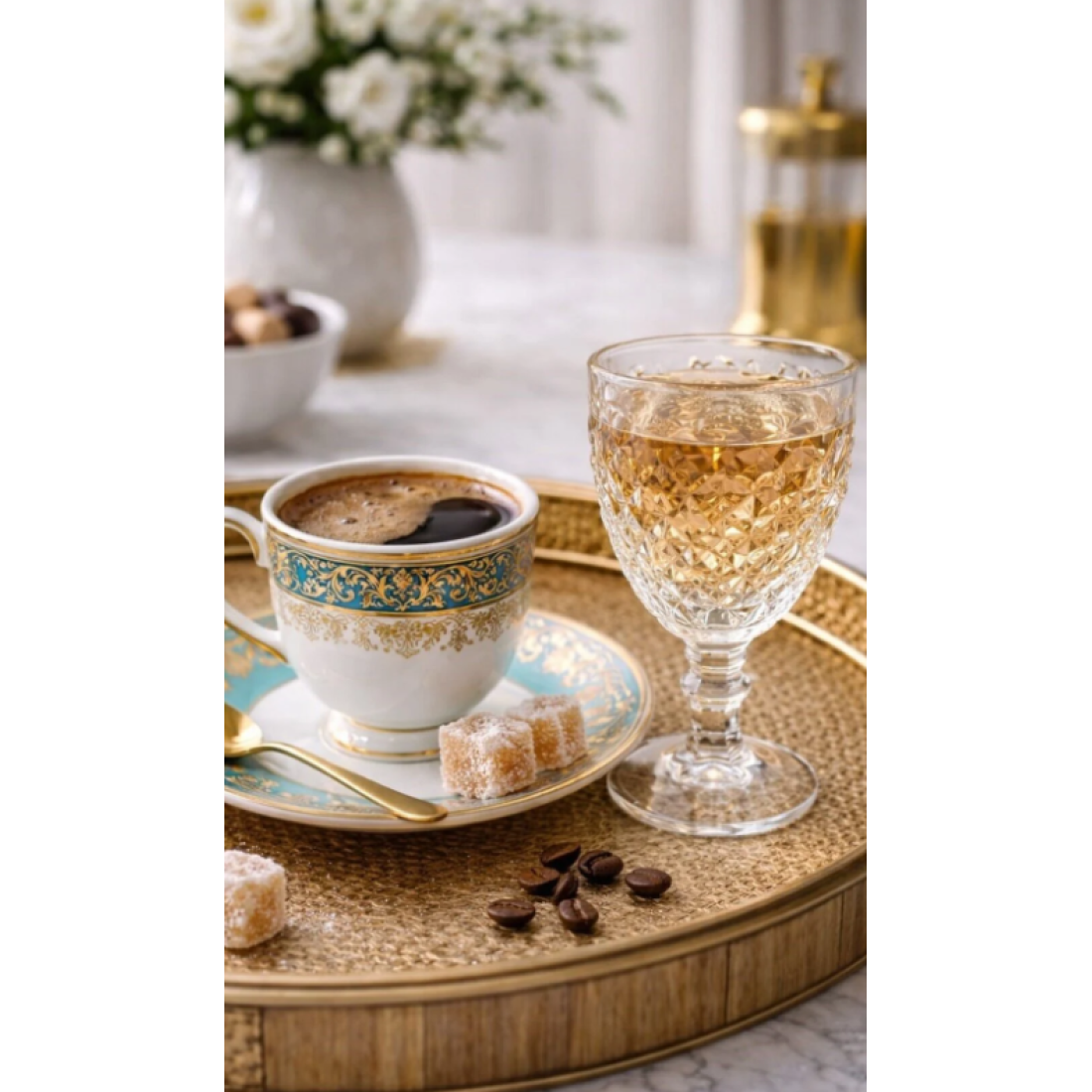 ENAVM KAHVE YANI SU BARDAĞI MEŞRUBAT BARDAĞI AYAKLI BARDAK 80 ML 6 ADET