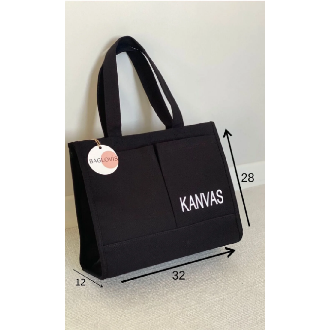 BAGLOVİS KANVAS KUMAŞ NAKIŞ DETAYLI BÜYÜK OMUZ ÇANTASI EN32 BOY28