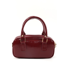 Shaka Kırışık Dokulu Cherry Bordo Shk207 Suni Deri Charm Detaylı Fermuarlı El, Kol ve Omuz Çantası