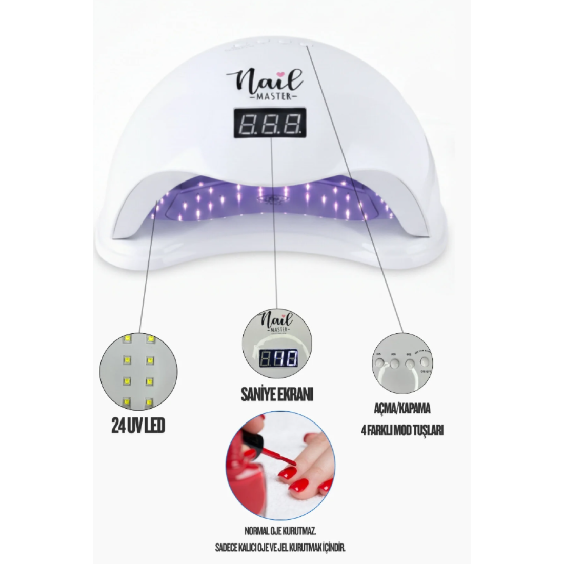 Nail Master Uv X5 Max 45 LED 150W Kalıcı Oje ve Protez Tırnak Kurutucu