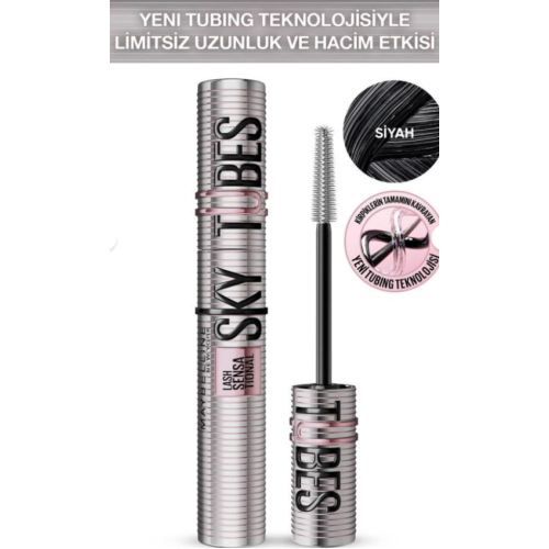 Maybelline New York Lash Sensational Sky Tubes Maskara - Limitsiz Uzunluk ve Hacim Etkisi Veren Tubing Maskara