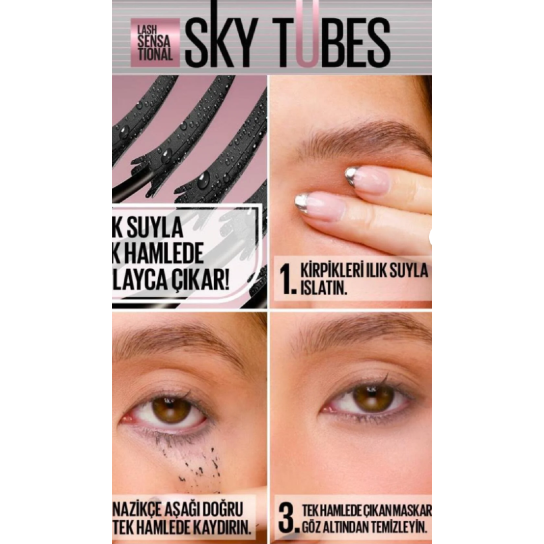 Maybelline New York Lash Sensational Sky Tubes Maskara - Limitsiz Uzunluk ve Hacim Etkisi Veren Tubing Maskara