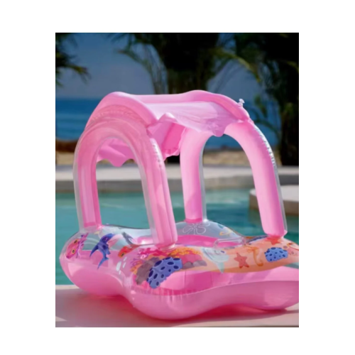 Downtown Gölgelikli Tenteli Çocuk Deniz Simiti Baby Float Bebek Deniz Simiti 0-4 Yaş Bebek Botu Pembe - Yaza Özel