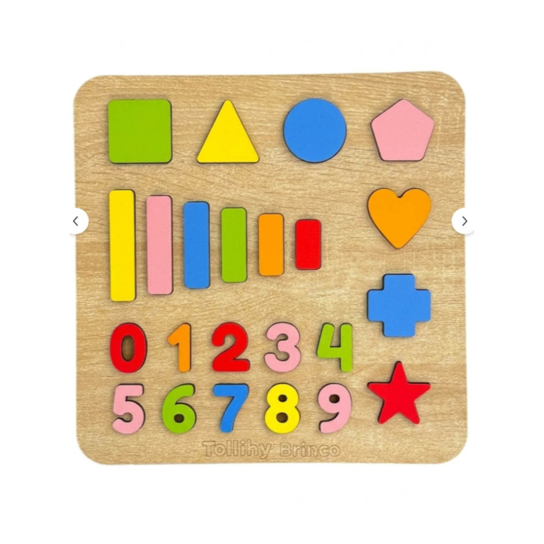 tollihy brinco Ahşap Montessori Okul Öncesi 23 Parça Eğitici Sayılar Ve Geometrik Şekiller Bultak Puzzle Seti