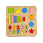 tollihy brinco Ahşap Montessori Okul Öncesi 23 Parça Eğitici Sayılar Ve Geometrik Şekiller Bultak Puzzle Seti