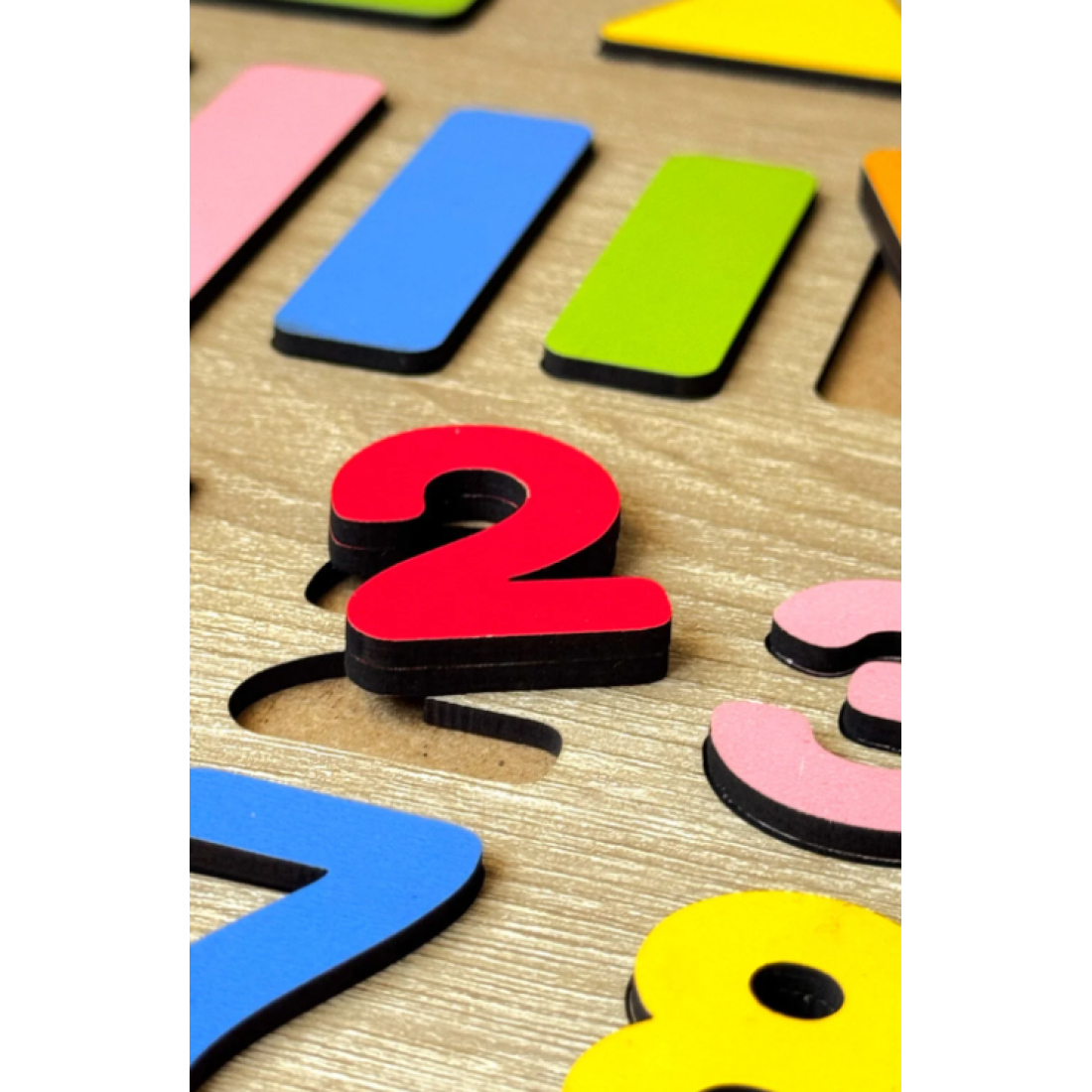 tollihy brinco Ahşap Montessori Okul Öncesi 23 Parça Eğitici Sayılar Ve Geometrik Şekiller Bultak Puzzle Seti
