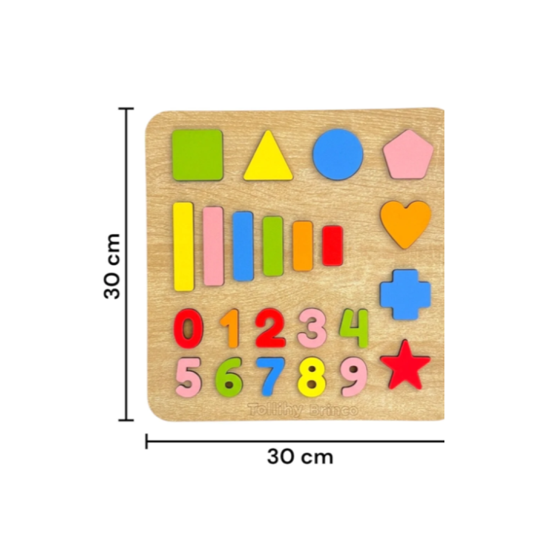 tollihy brinco Ahşap Montessori Okul Öncesi 23 Parça Eğitici Sayılar Ve Geometrik Şekiller Bultak Puzzle Seti