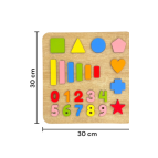 tollihy brinco Ahşap Montessori Okul Öncesi 23 Parça Eğitici Sayılar Ve Geometrik Şekiller Bultak Puzzle Seti