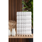 Güvenal White 6 Adet 50*90 Desenli Havlu | Havlu Havlu Seti | | El Yüz Havlusu | Çeyiz Havlusu