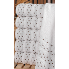 Güvenal White 6 Adet 50*90 Desenli Havlu | Havlu Havlu Seti | | El Yüz Havlusu | Çeyiz Havlusu