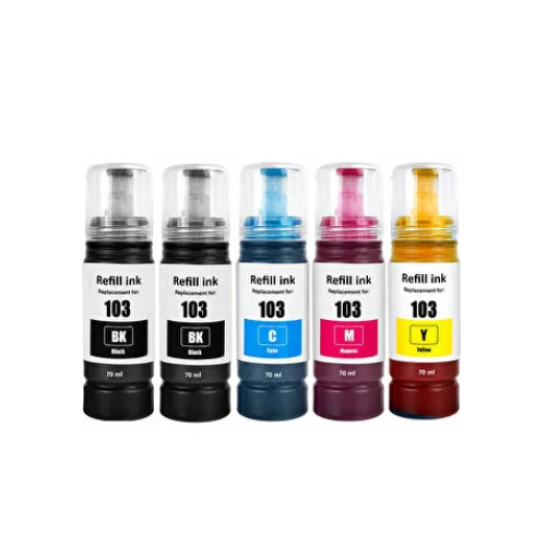 TecHarbor Epson 2 Siyahlı EcoTank L3250 L3252 L3151 L1110 L1210 L3211 L3266 L3296 L5190 L3256 Yazıcılara Uyumlu 103 Muadil Mürekkep Seti