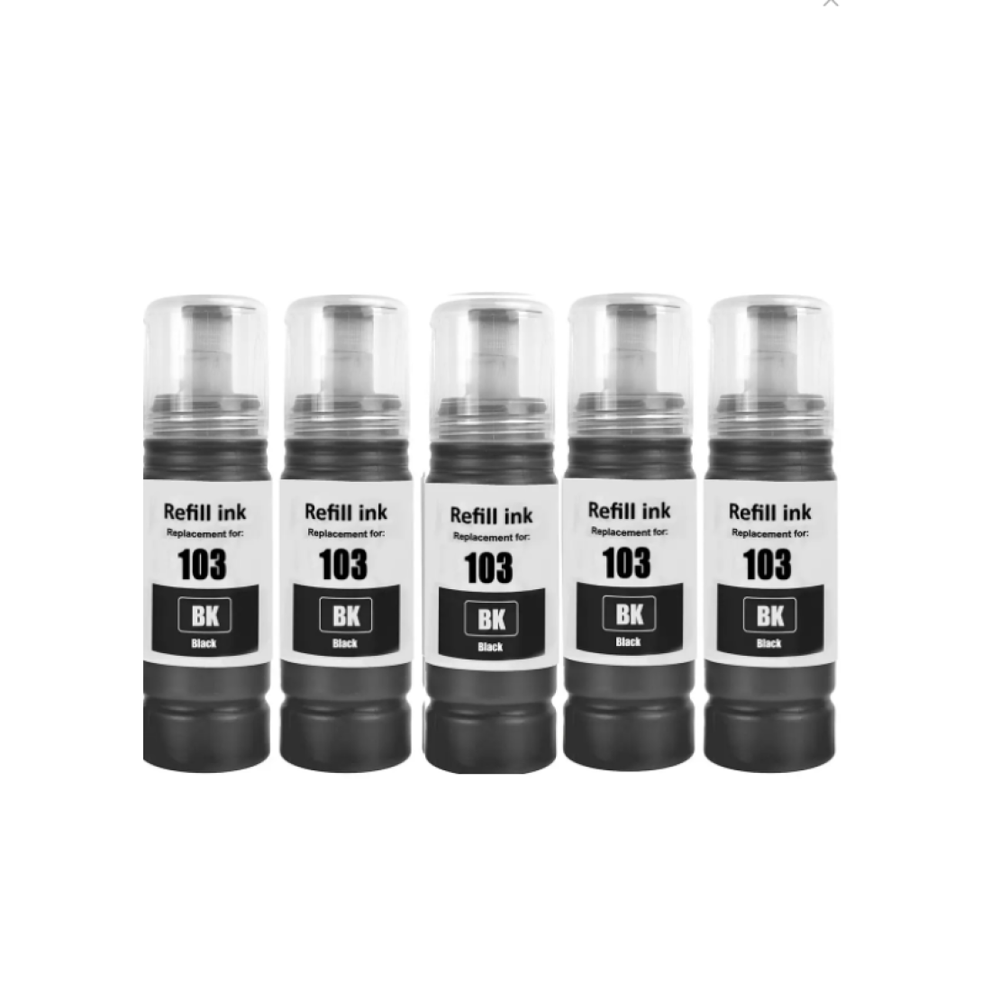Epson 103 Ecotank L1110, L1210, L1250, L3110, L3111, L3150, L3151 Uyumlu 5 Renk Siyah muadil Mürekkep 70ml