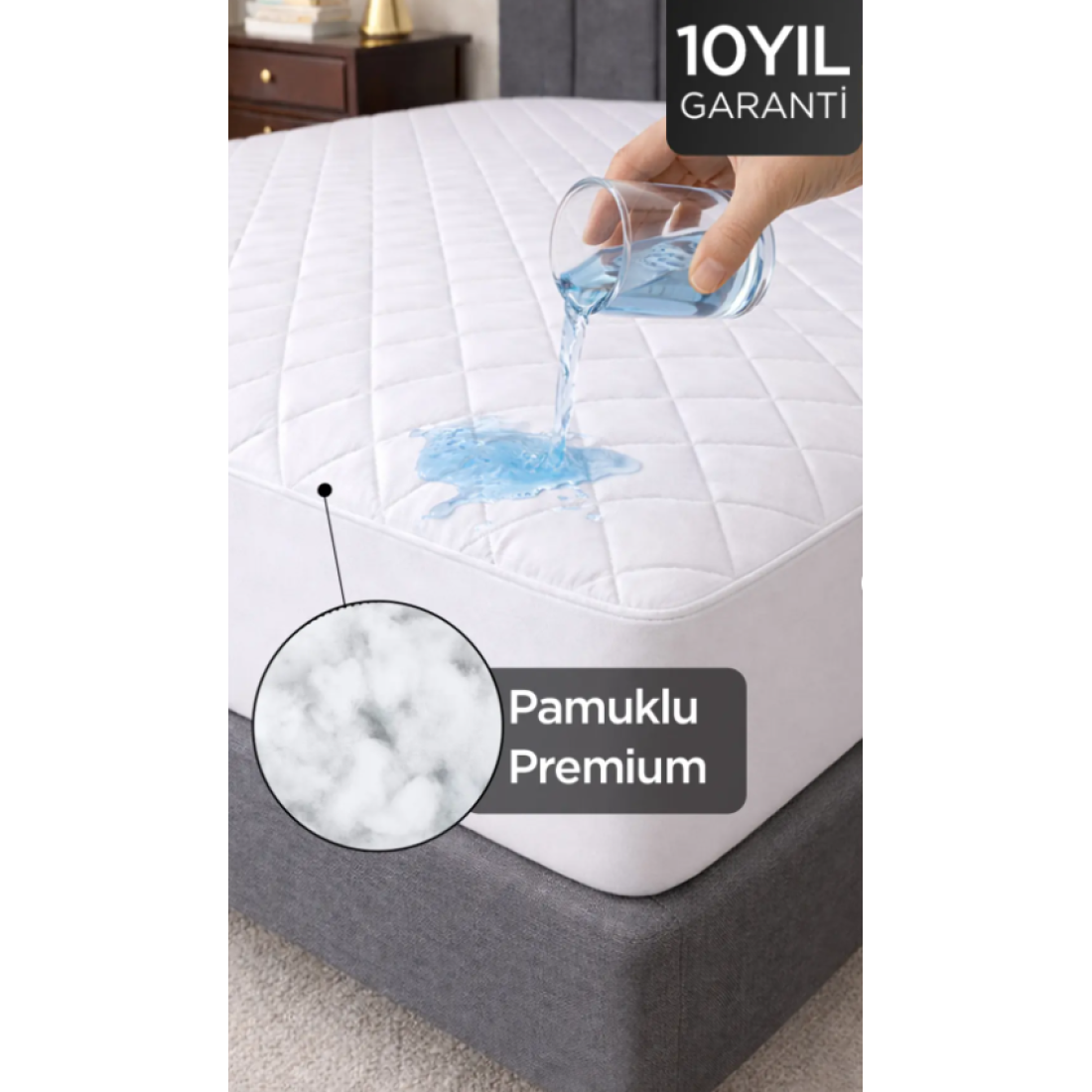 Dream Time Kapitone Fitted Su Sıvı Geçirmez Full Kenar Yatak Koruyucu Alez | Tek Çift Battal Bebek Çocuk 140*200 cm
