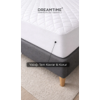 Dream Time Kapitone Fitted Su Sıvı Geçirmez Full Kenar Yatak Koruyucu Alez | Tek Çift Battal Bebek Çocuk 150*200 cm
