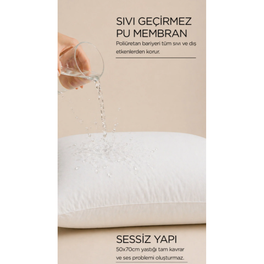 Dream Time 2 Adet Micro Sıvı Geçirmez Yastık Alezi | Su Geçirmez Yastık Koruyucu 2'li Set