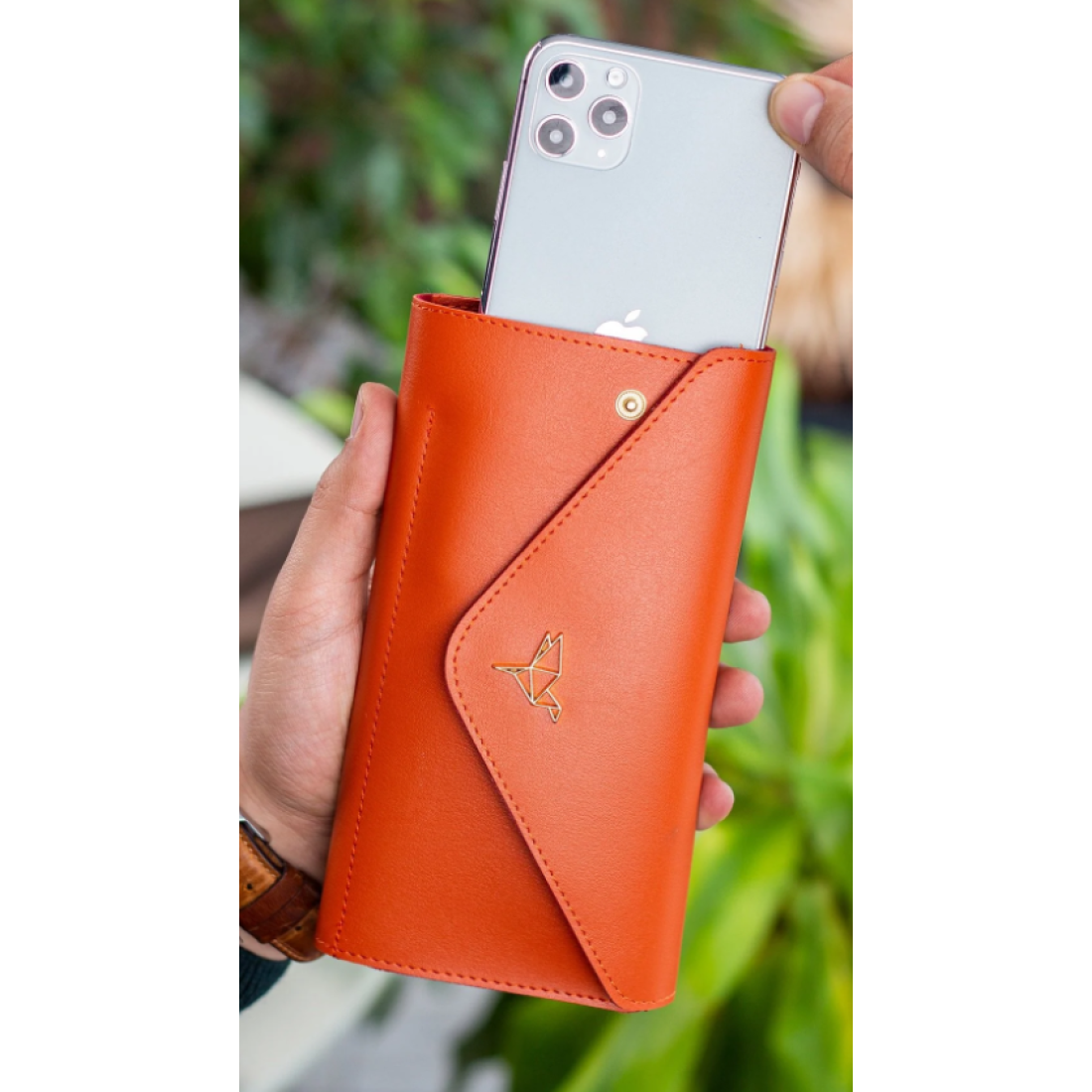Garbalia Envelope Telefon Ve Bozuk Para Bölmeli Zarf Model Turuncu Kadın Cüzdan