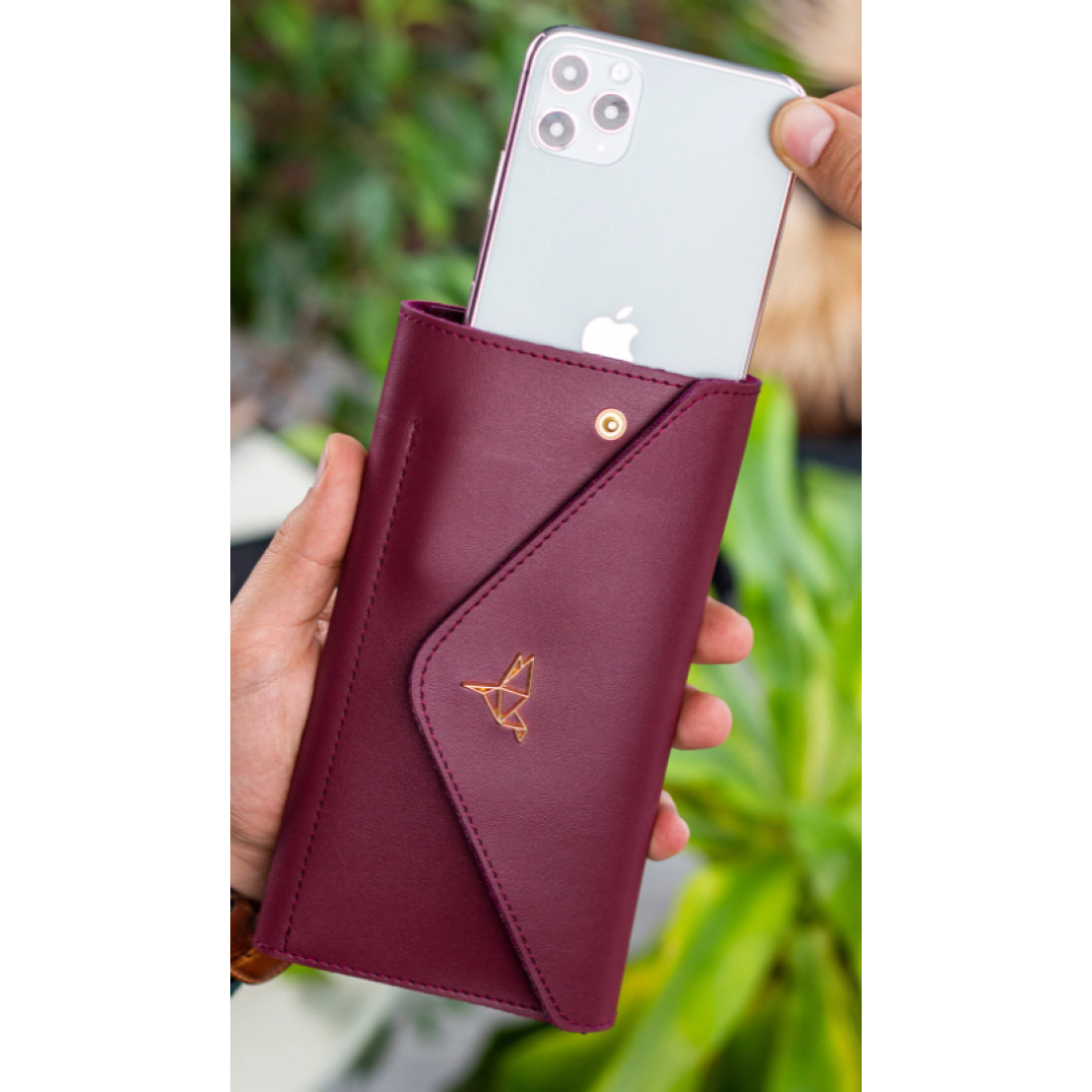 Garbalia Envelope Telefon Ve Bozuk Para Bölmeli Zarf Model Bordo Kadın Cüzdan