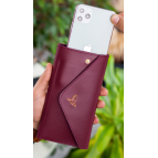 Garbalia Envelope Telefon Ve Bozuk Para Bölmeli Zarf Model Bordo Kadın Cüzdan