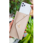 Garbalia Envelope Telefon Ve Bozuk Para Bölmeli Zarf Model Bej Kadın Cüzdan