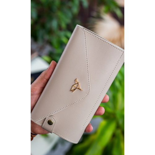 Garbalia Envelope Telefon Ve Bozuk Para Bölmeli Zarf Model Bej Kadın Cüzdan