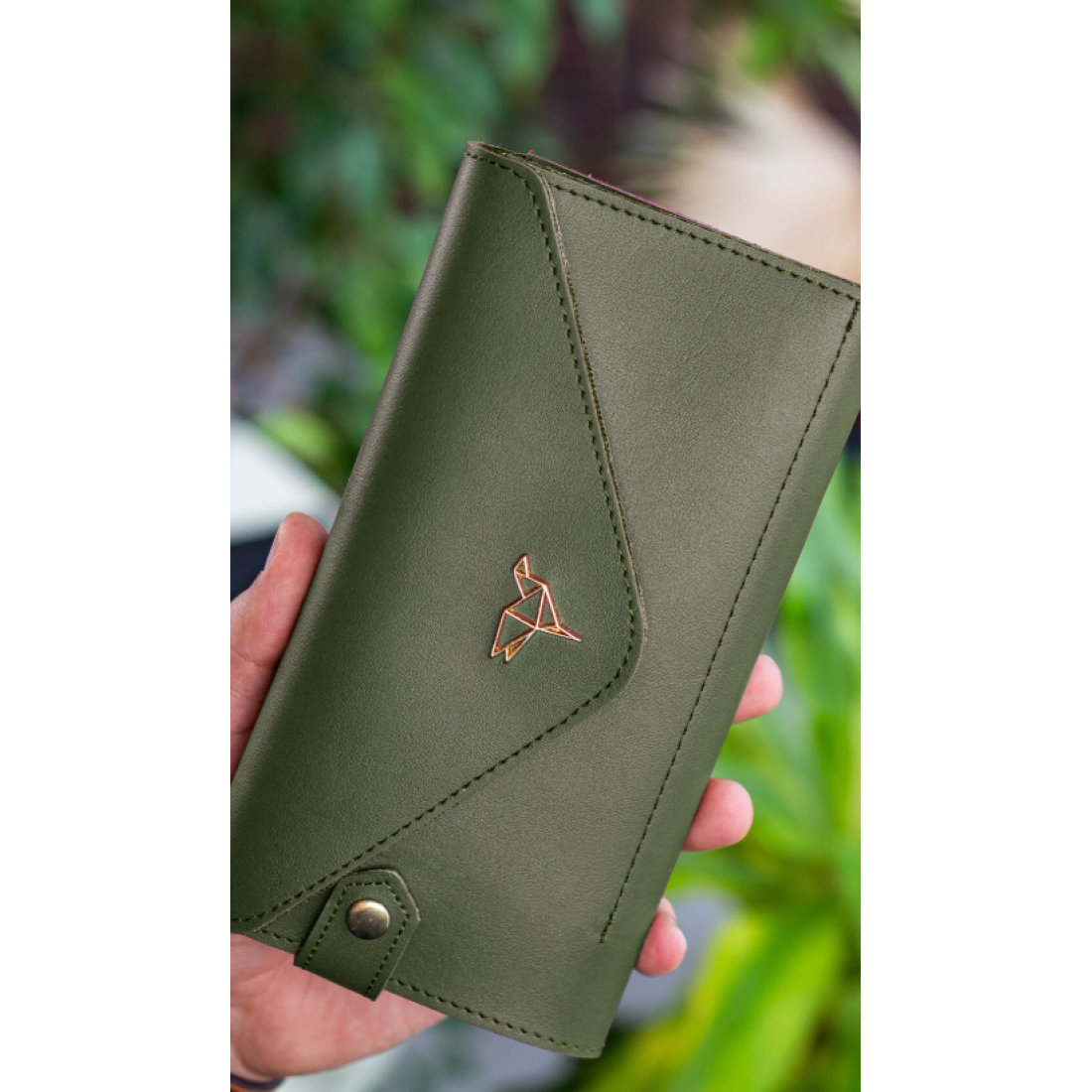 Garbalia Envelope Telefon Ve Bozuk Para Bölmeli Zarf Model Haki Yeşil Kadın Cüzdan