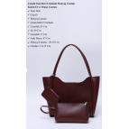 Shaka Bordo Shk108 Çıtçıtlı Suni Deri Cüzdanlı Makyaj Çantalı Kadın El ve Omuz Çantası