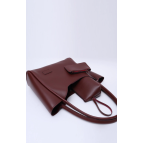 Shaka Bordo Shk108 Çıtçıtlı Suni Deri Cüzdanlı Makyaj Çantalı Kadın El ve Omuz Çantası
