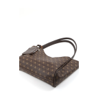 Shaka Monogram Baskılı Kahverengi Shk108 Çıtçıtlı Suni Deri Cüzdanlı Makyaj Çantalı Kadın El ve Omuz Çanta