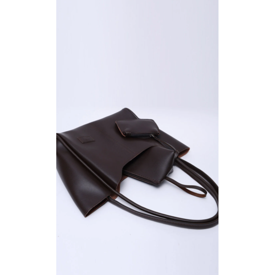 Shaka Kahve Rengi Shk108 Çıtçıtlı Suni Deri Cüzdanlı Makyaj Çantalı Kadın El ve Omuz Çantası