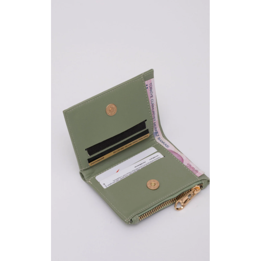 Shaka Mint Yeşil SHK70 Suni Deri Ön Cepli Bozuk Ve Kağıt Para Bölmeli Kartlıklı Çıtçıt Kapatmalı Cüzdan