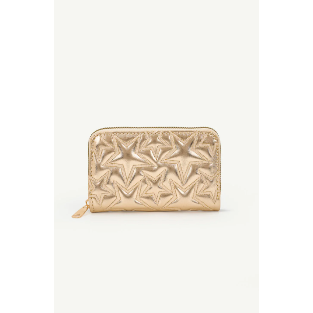 Shaka Gold SHK336 Yıldız Kabartmalı Fermuarlı Çok Bölmeli Kartlıklı Kadın Cüzdanı