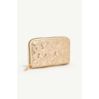 Shaka Gold SHK336 Yıldız Kabartmalı Fermuarlı Çok Bölmeli Kartlıklı Kadın Cüzdanı