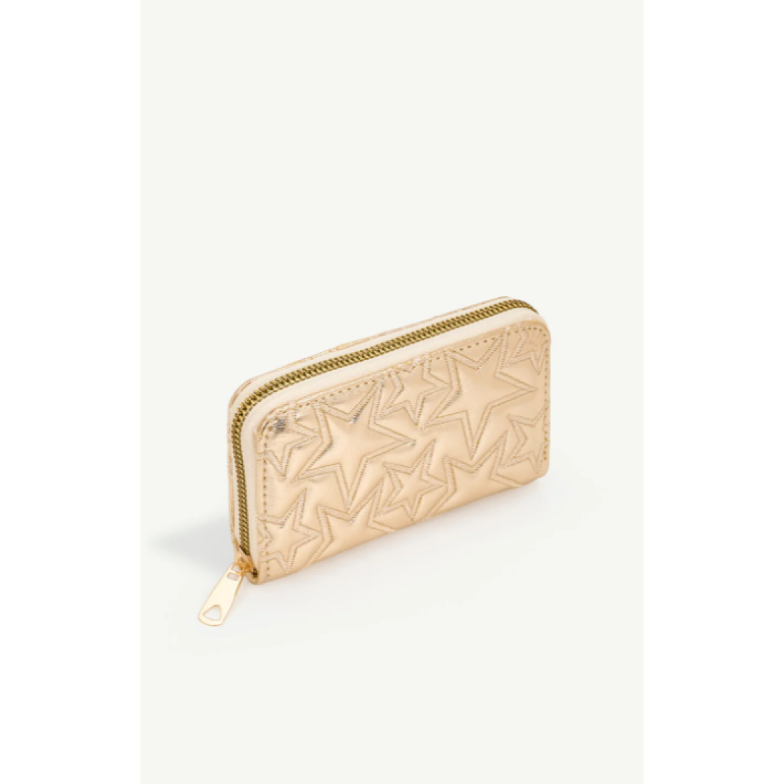 Shaka Gold SHK336 Yıldız Kabartmalı Fermuarlı Çok Bölmeli Kartlıklı Kadın Cüzdanı