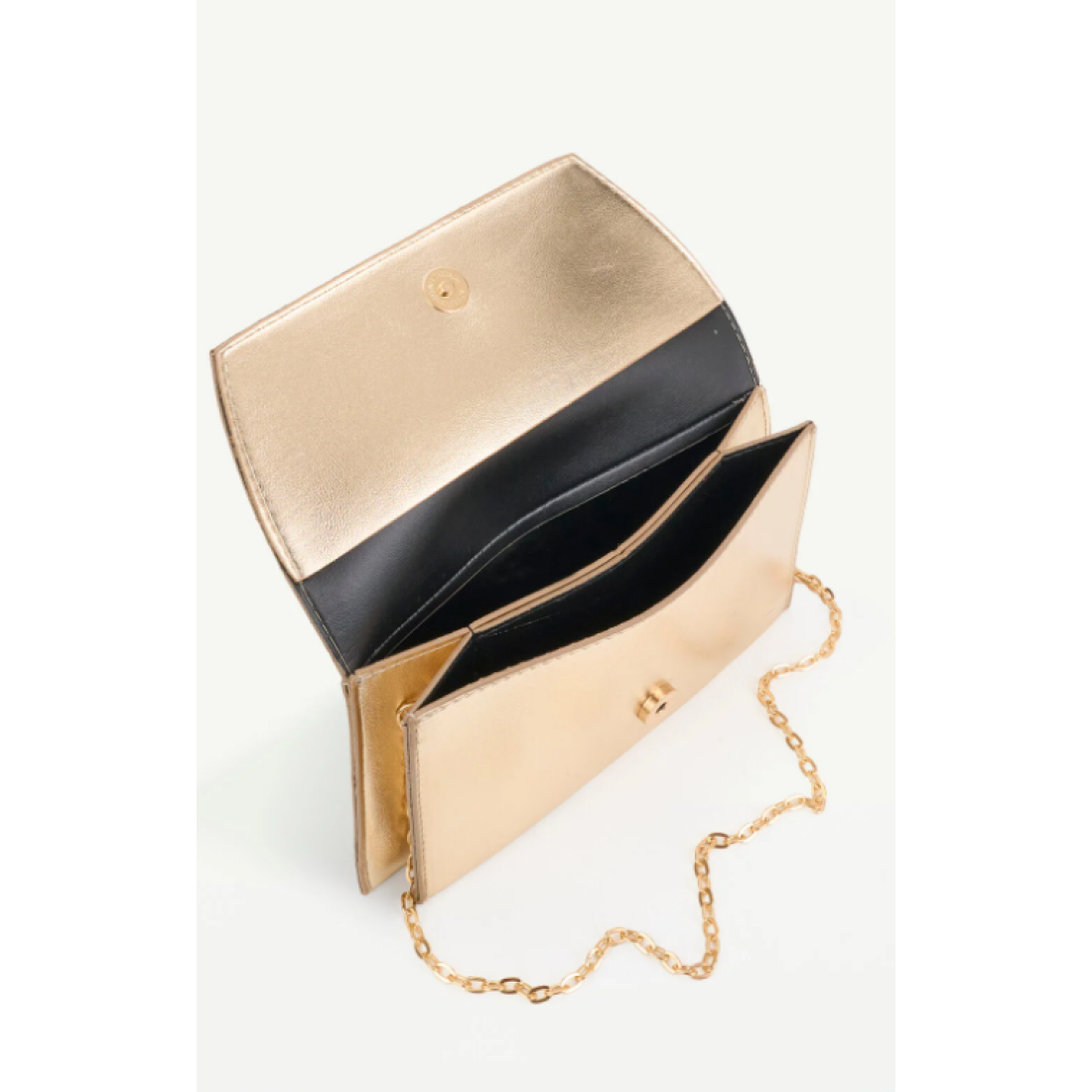Shaka Gold SHK350 Zincir Askılı,Mıknatıslı,3 Bölmeli,Kadın Abiye ve Clutch,El ve Omuz Çantası