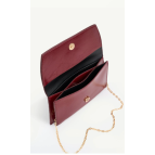 Shaka Bordo SHK350 Zincir Askılı,Mıknatıslı,3 Bölmeli,Kadın Abiye ve Clutch,El ve Omuz Çantası