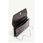 Shaka Kahverengi SHK350 Zincir Askılı,Mıknatıslı,3 Bölmeli,Kadın Abiye ve Clutch,El ve Omuz Çantası