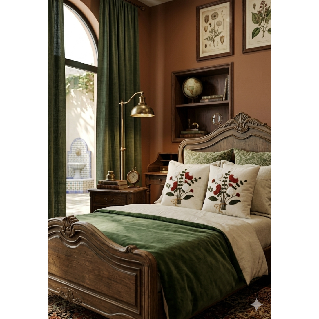 Enavm Punch Bohem Bordo Buket Yastık / Kırlent Kılıfı 43*43 cm - 2 adet